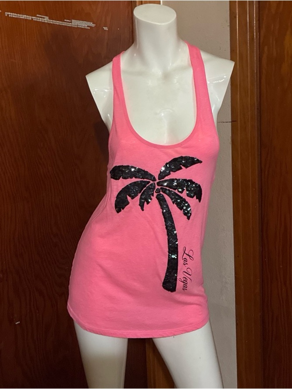 Victoria’s Secret PINK Las Vegas Sequin Palm Tree Tank Top
